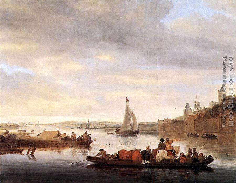 Salomon Van Ruysdael : The Crossing at Nimwegen